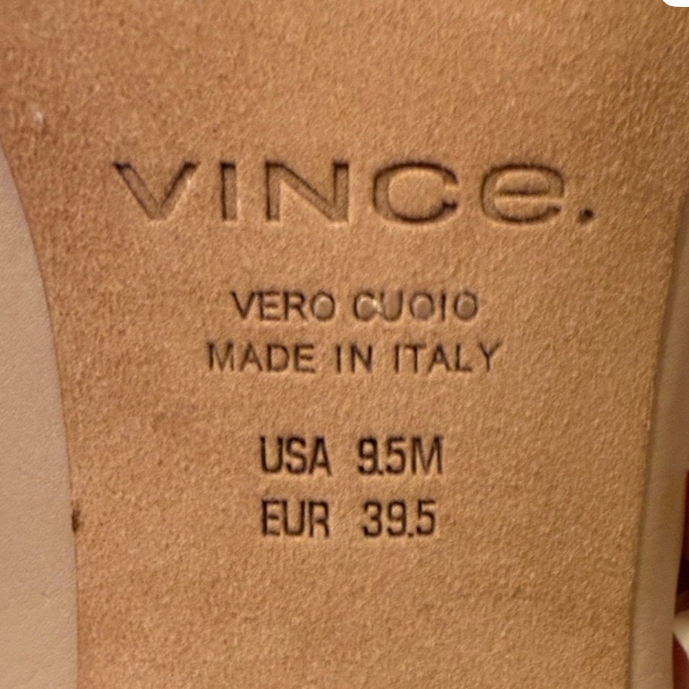Vince Women's Taupe Leather Mules - Picture 7 of 7